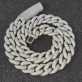 Fashion Miami Cuban Chain Iced Out 15MM Moon Necklace Full Pave Diamonds Long Buckle Necklace Hip Hop Jewelry Necklaces