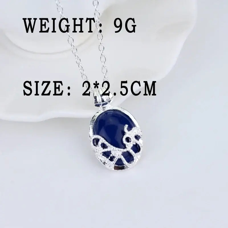 Fashion Movie The Vampire Diaries Necklace Vintage Katherine Blue Stone Choker Pendant for Women Cosplay Charm Jewelry