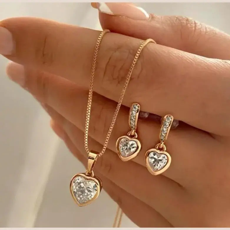 Fashion Pearl Jewelry Set For Women Dangle Earrings Pendant Necklace Simple Dainty Daily Wear Outfit Party Accessories