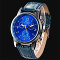 Fashion Women’s Leather Watch & Men’s Quartz Watch - Blue