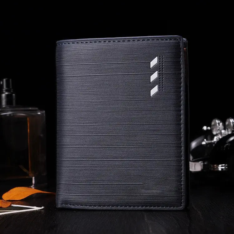 Fashionable Multi-functional Men’s Short Wallet - Blue / Vertical payment