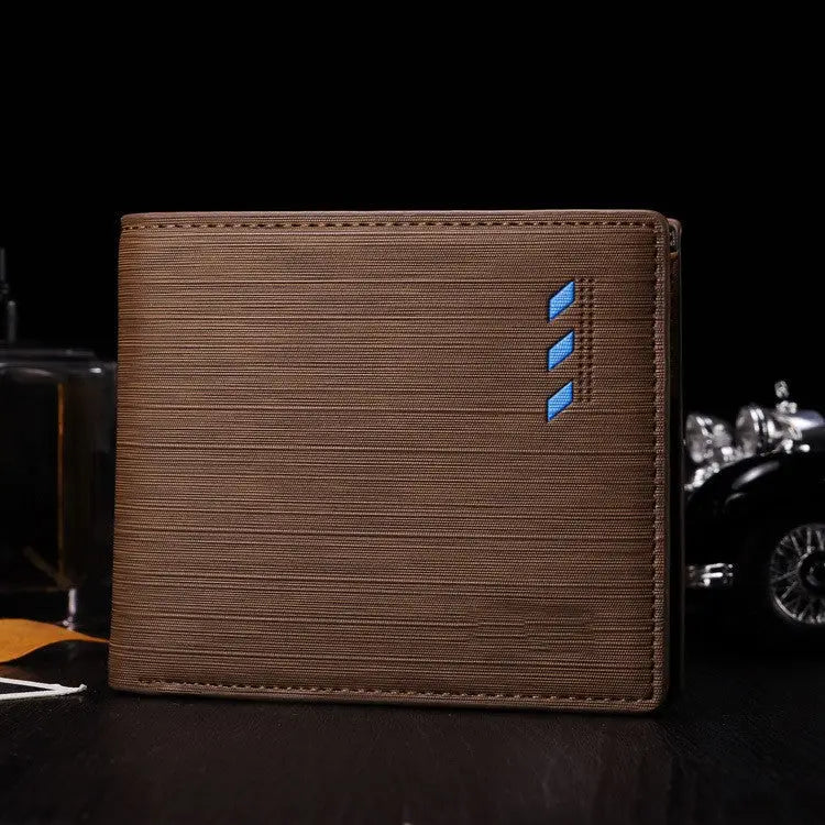 Fashionable Multi-functional Men’s Short Wallet - Coffee / Horizontal payment