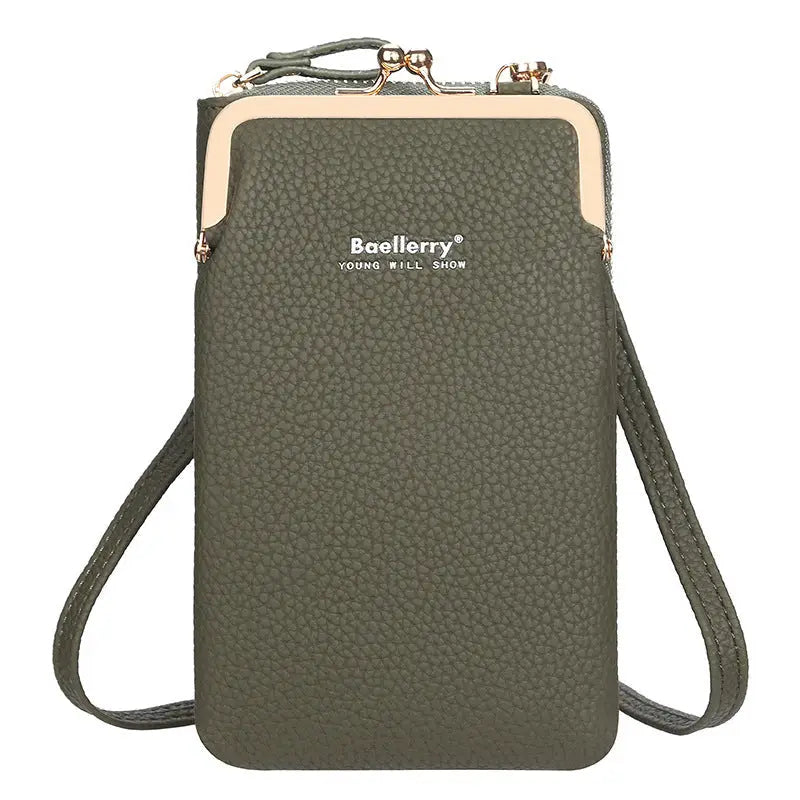 Fashionable Women’s Messenger Bag with Lock Wallet - Green - Women’s Bags
