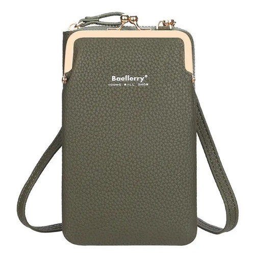 Fashionable Women’s Messenger Bag with Lock Wallet - Green - Women’s Bags