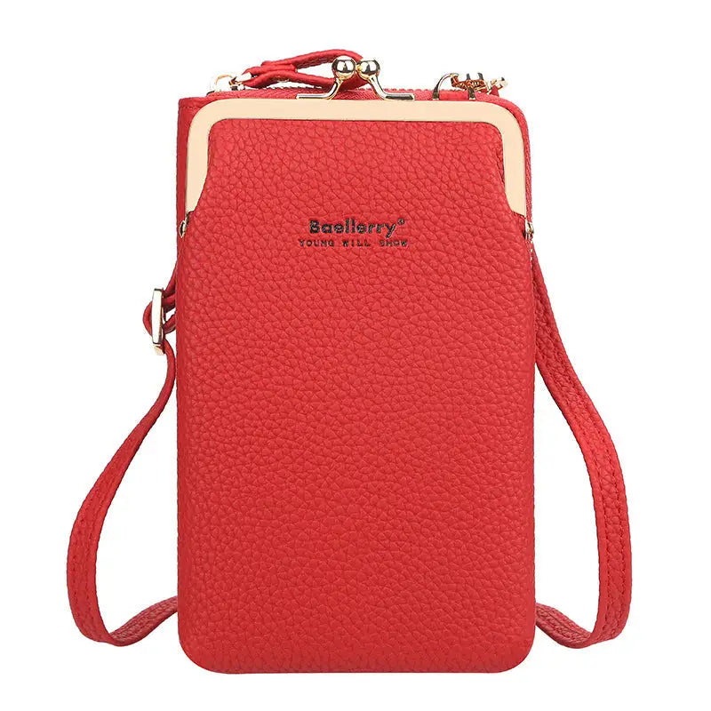 Fashionable Women’s Messenger Bag with Lock Wallet - Red - Women’s Bags