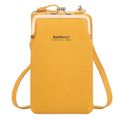 Fashionable Women’s Messenger Bag with Lock Wallet - Yellow - Women’s Bags
