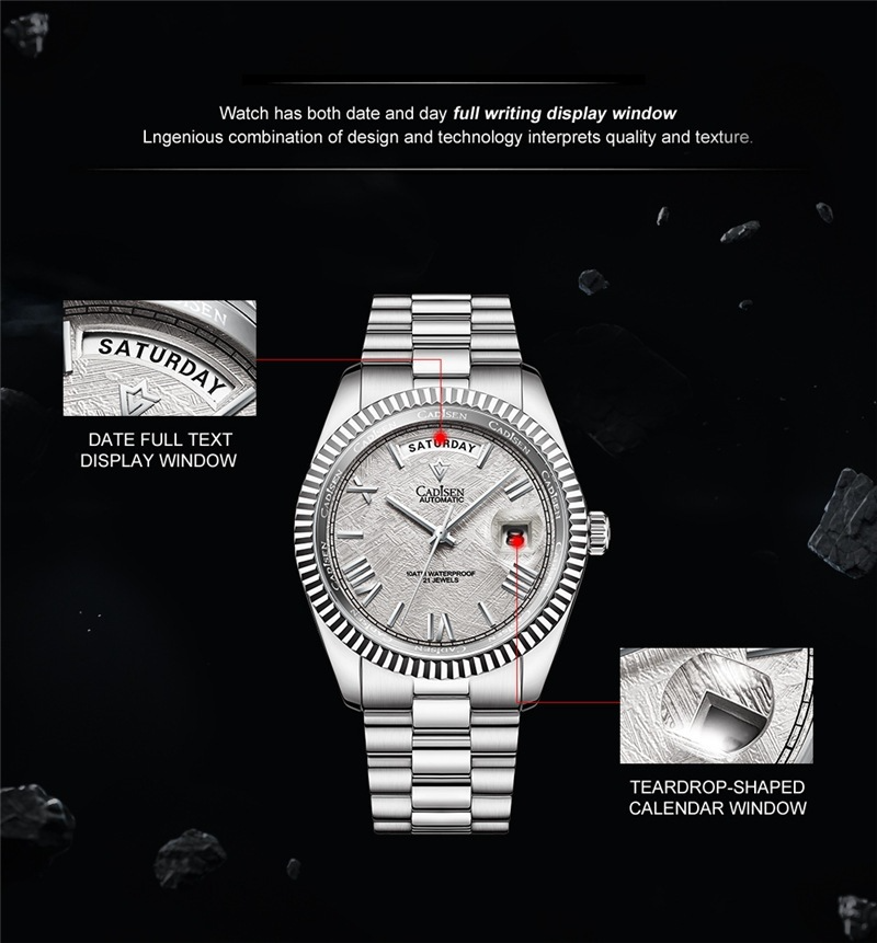 R&amp;Z Cadisen Automatic Men’s Luxury Watch – Silver