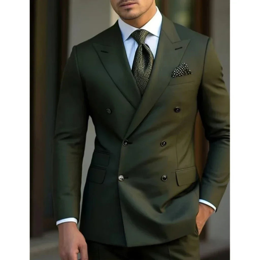 R&z -  slim jackets men's suit with peak lapel for wedding Summer beach