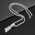 Hip Hop Jesus Human Head Luxury Gold Plated Pendant Men 4mm Rhinestone Tennis Chain Necklace Sparkling Women Punk Jewelry Gift