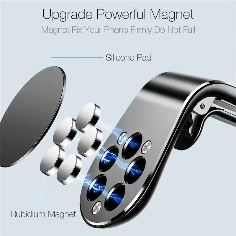 R&z - Magnetic Car Phone Holder Metal Stand