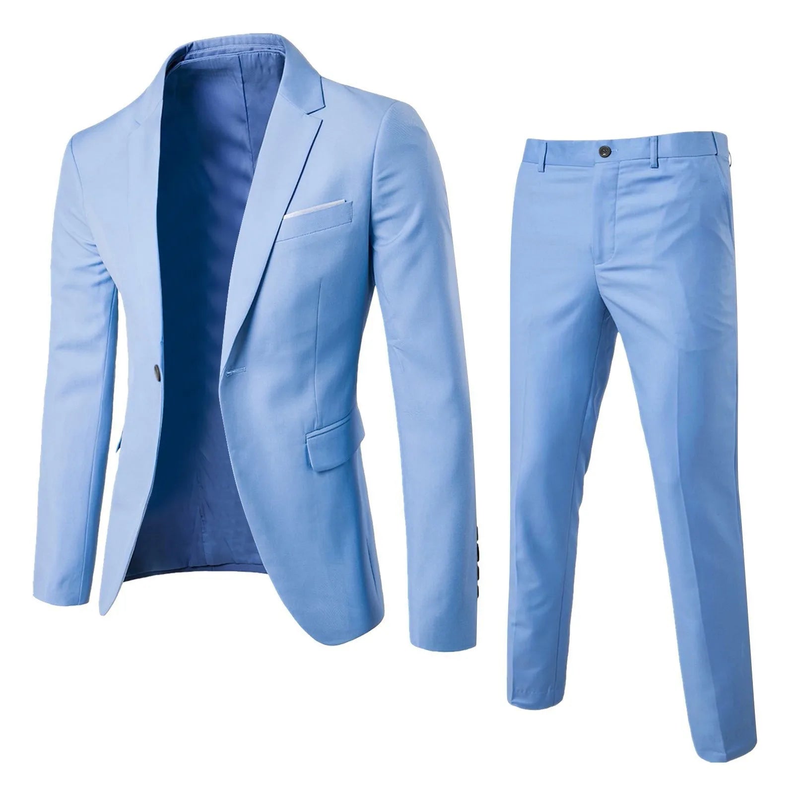 R&z - Suit Set Business Formal Two-piece Set Slim Fit Small Suit Jacket Western Pants Wedding Dress Groomsman Suit