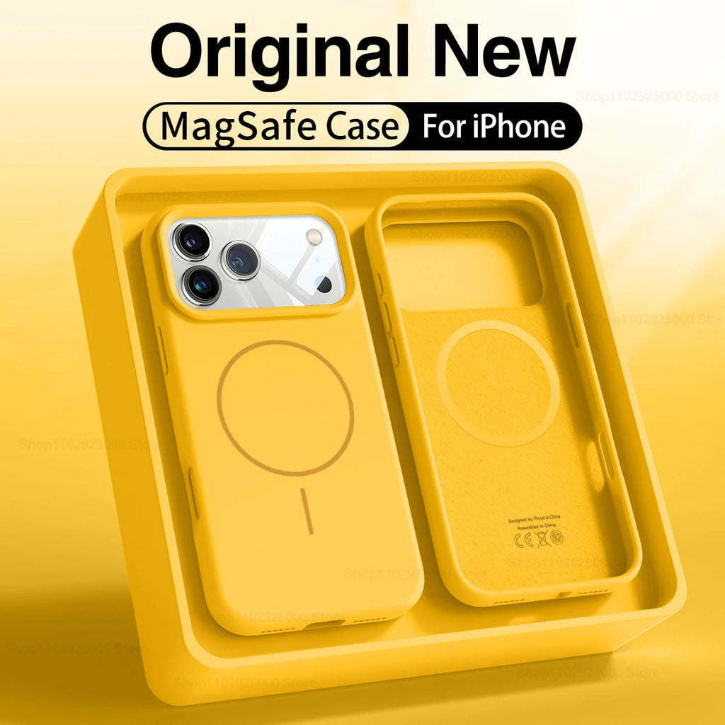 Magnetic Original Liquid Silicone Case For iPhone 12 13 14 15 16 17 Pro Max For Magsafe Cases For iPhone 17 Air Phone Back Cover
