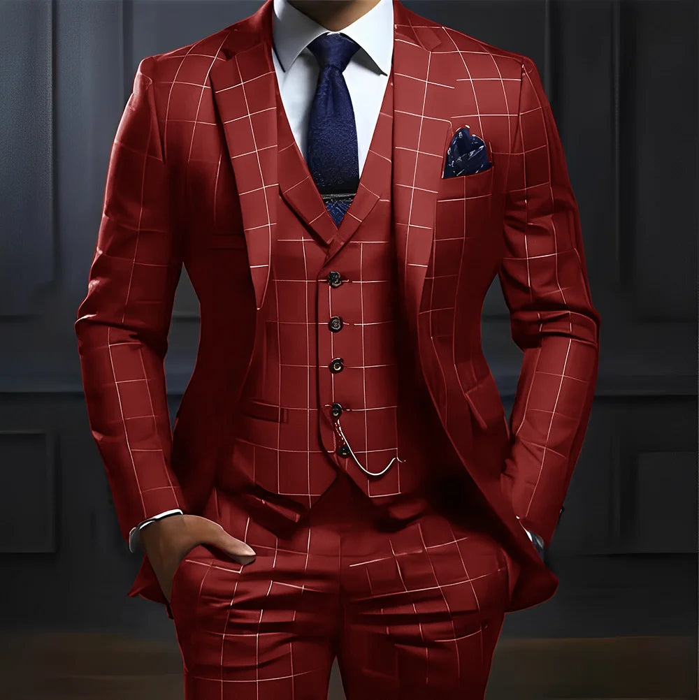 R&z - Suit Formal Business Work Clothes Party Groom Wedding Tuxedo Custom Color XS-5XL Suit Men