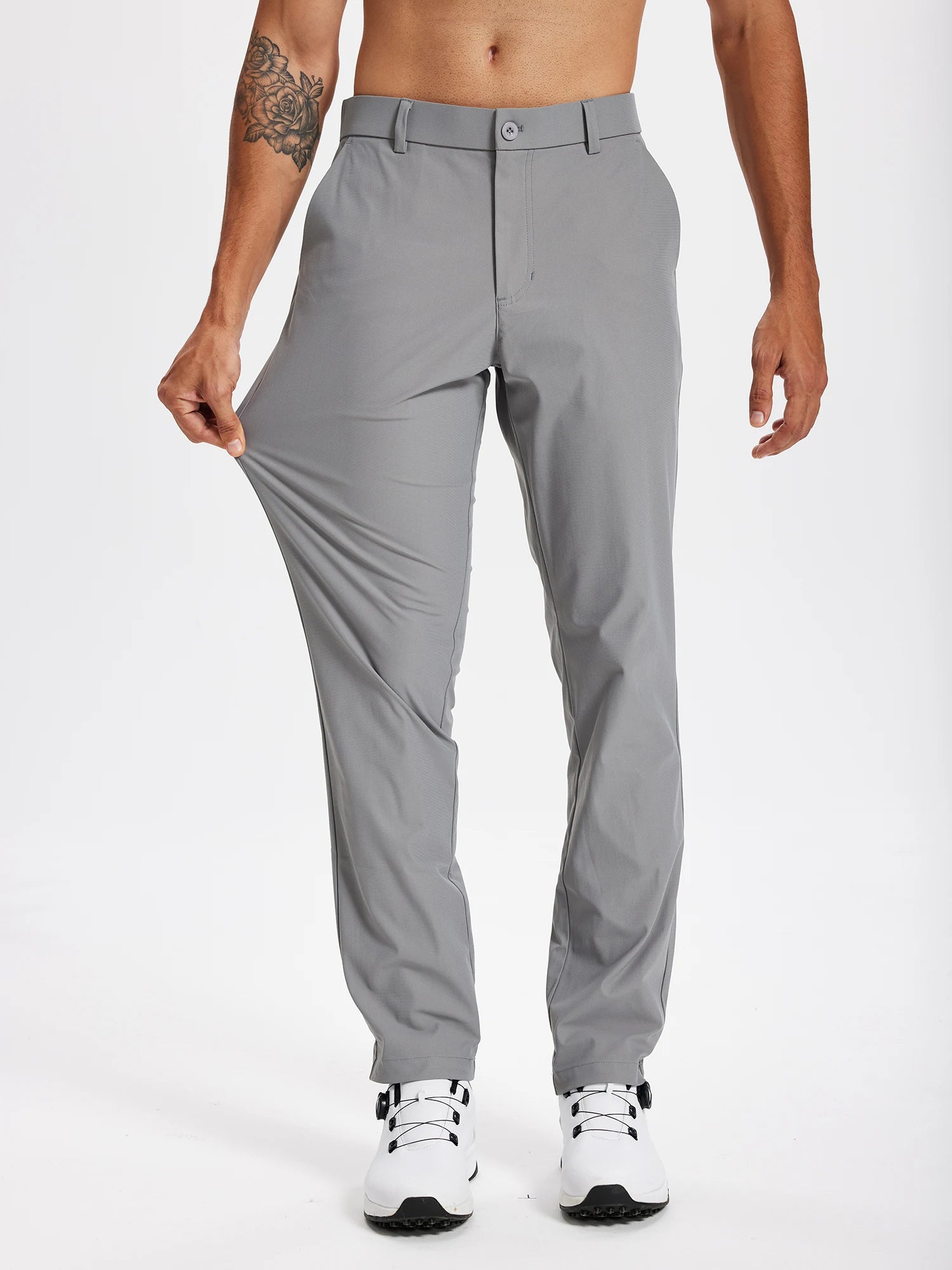 R&z - Stretch Work Dress Pants Slim Straight Lightweight Quality Business Trousers Casual Suit Pants