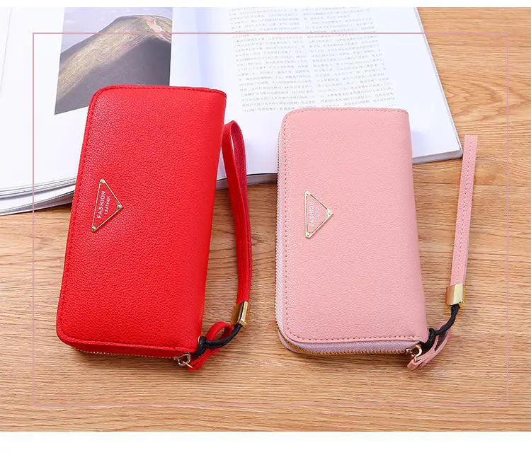 Large Capacity Casual Ladies Wallet with Lychee Pattern