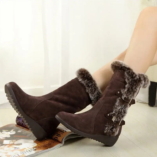 Fleece Lined Winter Snow Boots for Women Fashionable