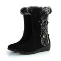 Fleece Lined Winter Snow Boots for Women Fashionable - Black / 41