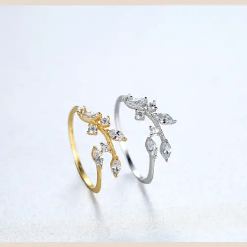 Fresh Flower Adjustable Zircon Ring for Women - Platinum / Adjustable Opening