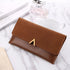 Frosted Color Matching Long Wallet for Ladies - Coffee - Wallets