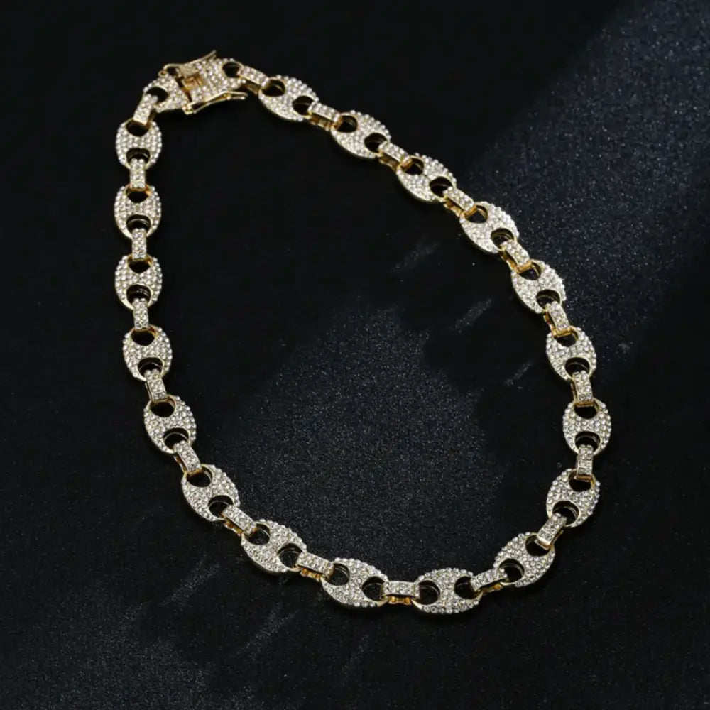 Full Diamond Inlaid Necklace - Trendy Statement Piece