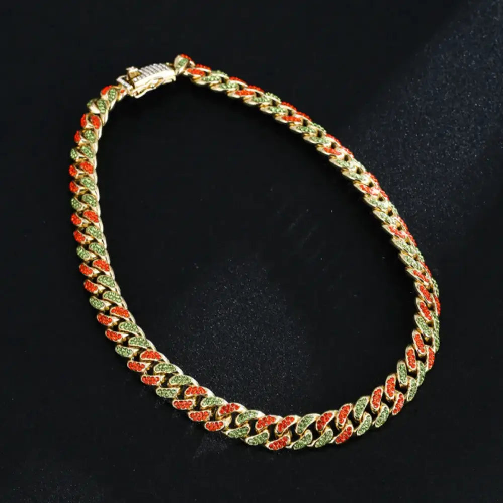 Full Diamond Inlaid Necklace - Trendy Statement Piece - 299 Gold