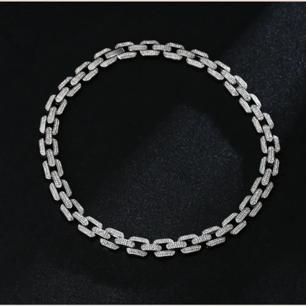 Full Diamond Inlaid Necklace - Trendy Statement Piece