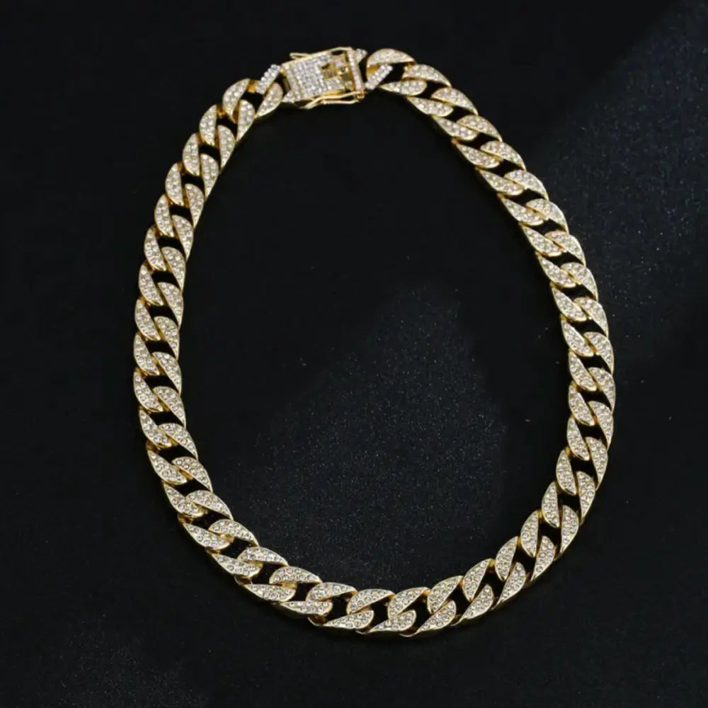 Full Diamond Inlaid Necklace - Trendy Statement Piece