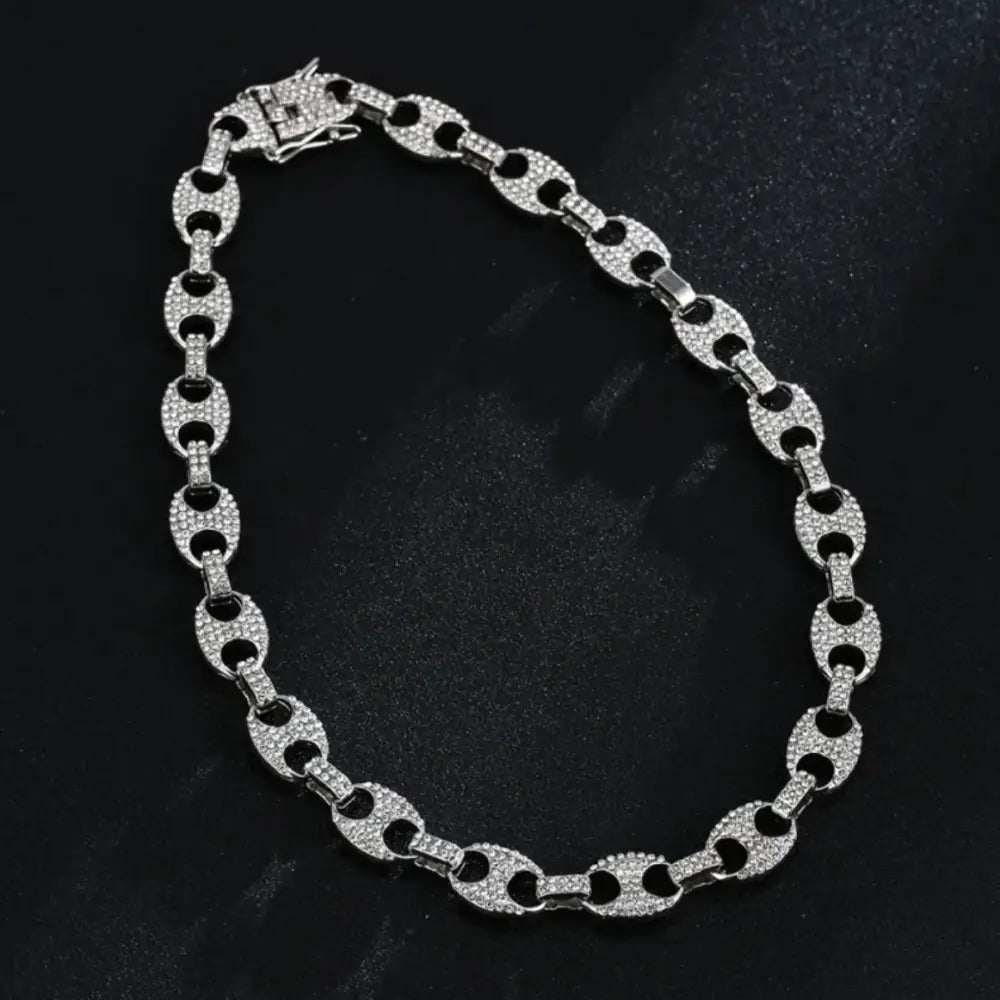 Full Diamond Inlaid Necklace - Trendy Statement Piece