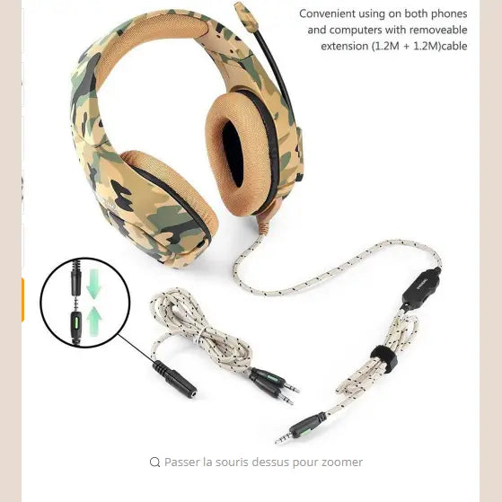 Gaming Headset with Microphone and Deep Bass Audio