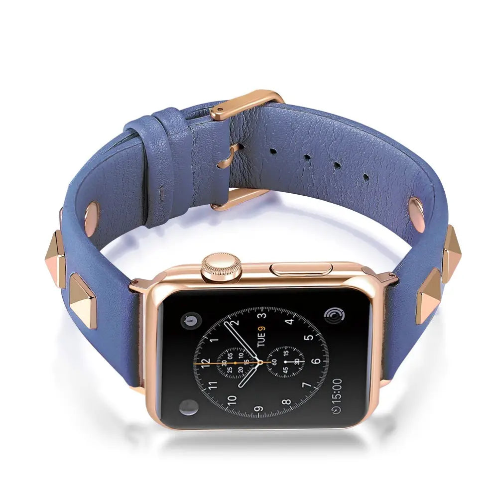 R&z - Genuine Leather Punk Sport Watch Band with Studs