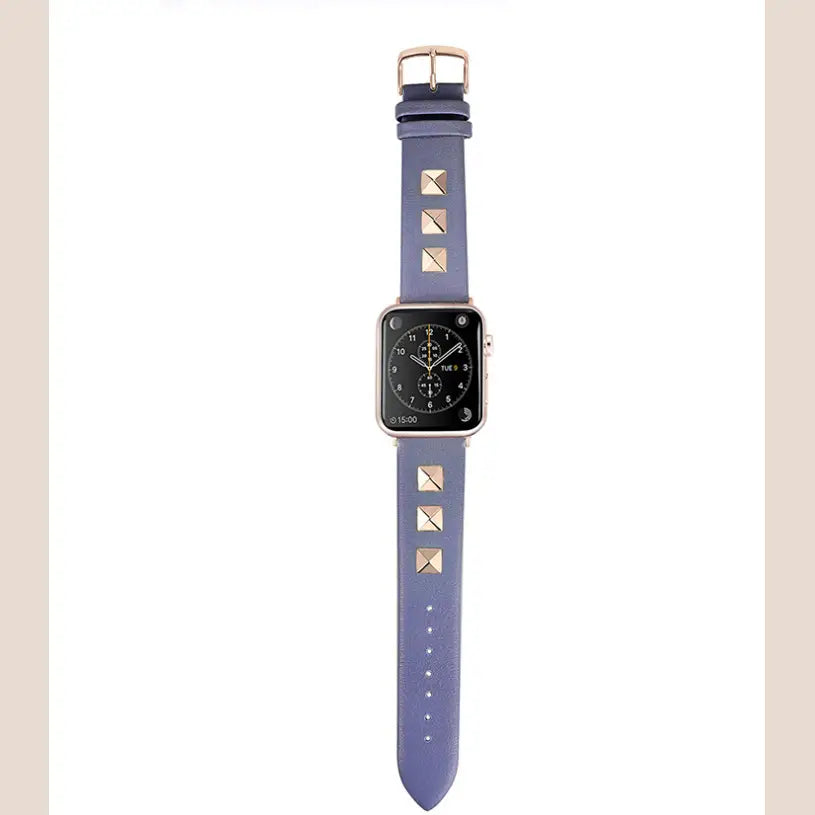 R&z - Genuine Leather Punk Sport Watch Band with Studs