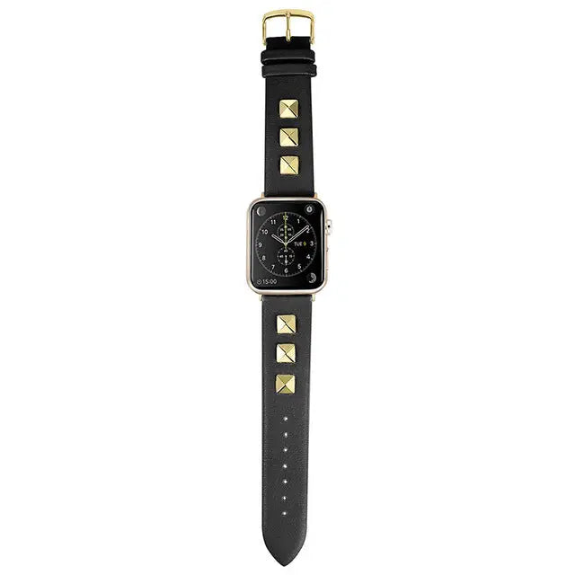 R&z - Genuine Leather Punk Sport Watch Band with Studs