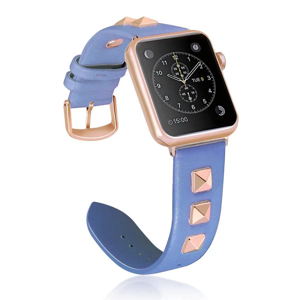 R&z - Genuine Leather Punk Sport Watch Band with Studs