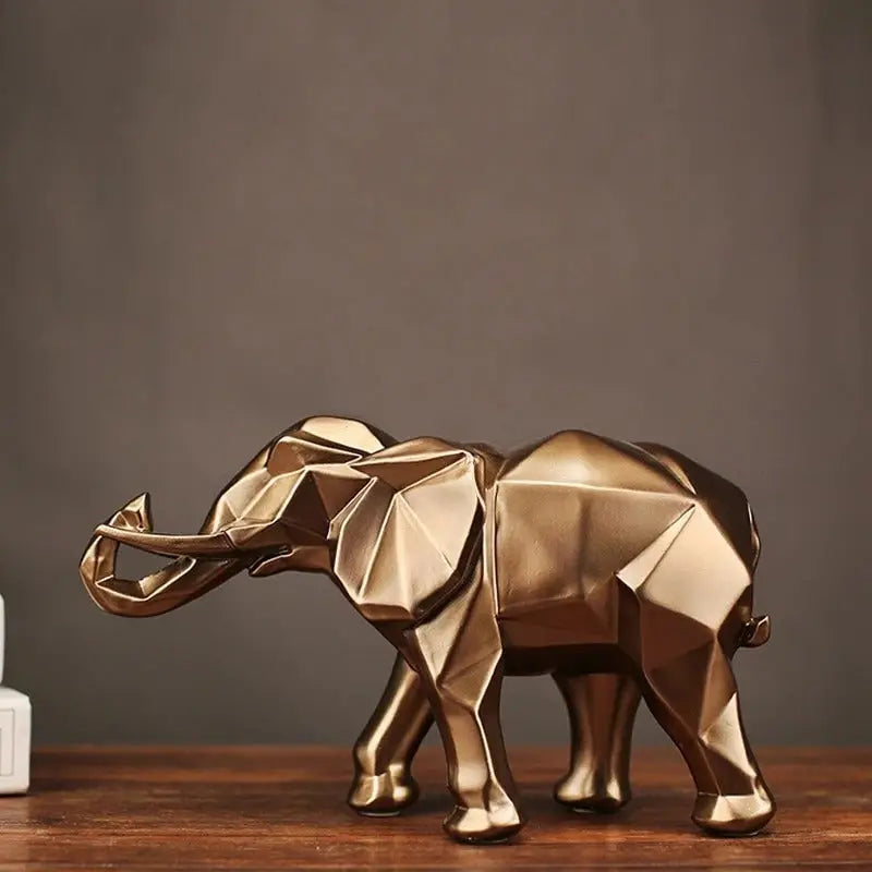 Geometric Faceted Elephant Home Decor Creative Gift - Antique Copper
