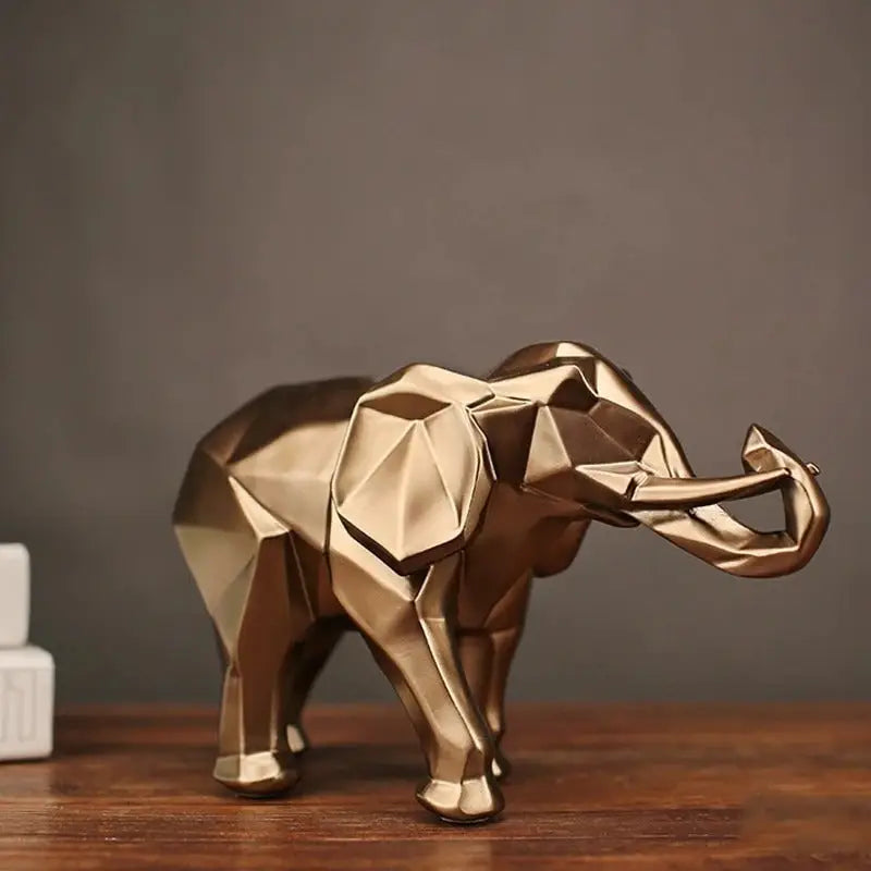Geometric Faceted Elephant Home Decor Creative Gift - Antique Copper