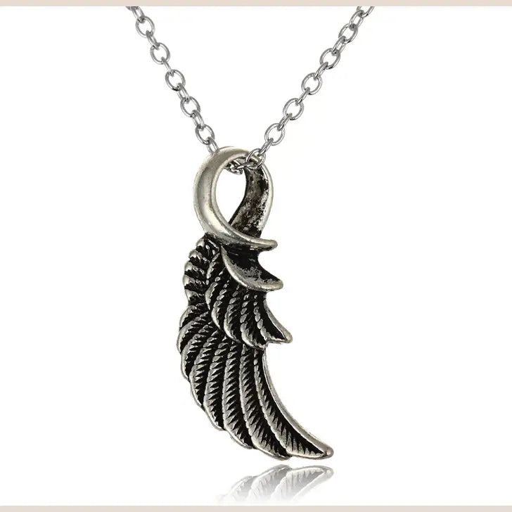 Glow-in-the-Dark Angel Wing Necklace with Layers - default