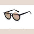 Half-Round Cat Eye Sunglasses - White frame gray gradient