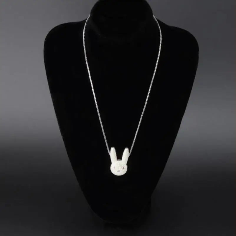 Hip Hop Fashion Zircon Rabbit Pendant Necklace