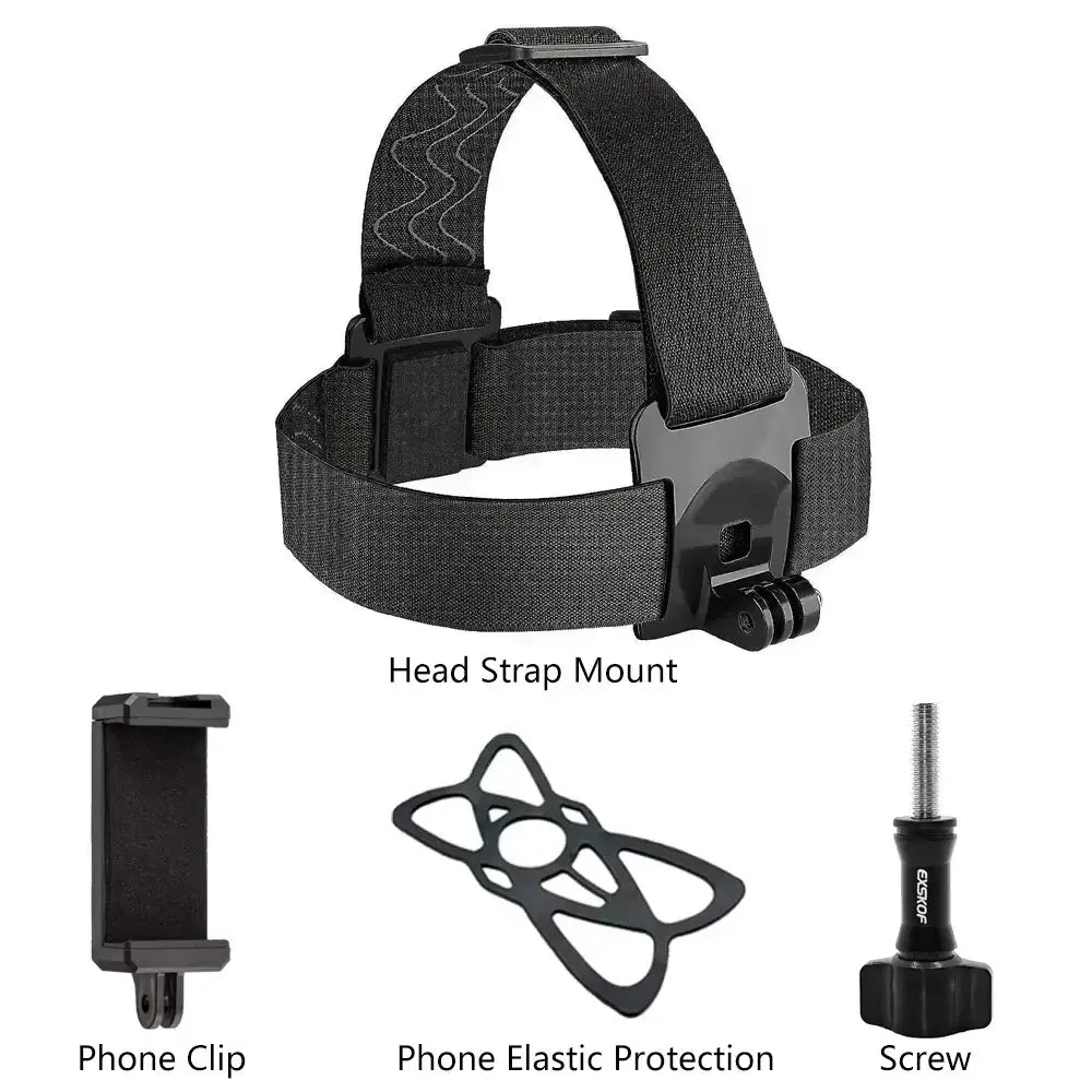 R&z - Holder POV Headband Strap for iPhone Samsung GoPro Insta360 DJI Action Camera Hands-Free Vlog Cycling Shoot
