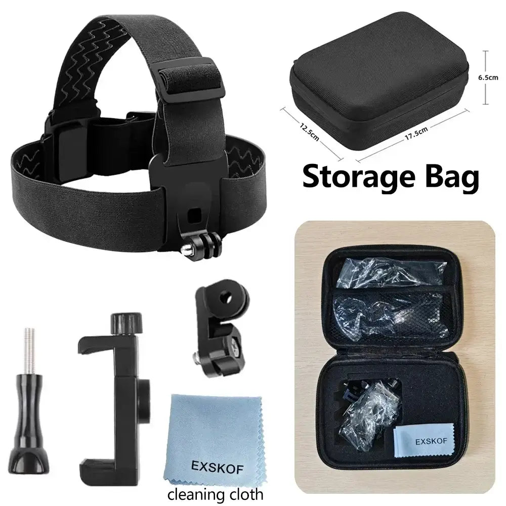 R&z - Holder POV Headband Strap for iPhone Samsung GoPro Insta360 DJI Action Camera Hands-Free Vlog Cycling Shoot - add