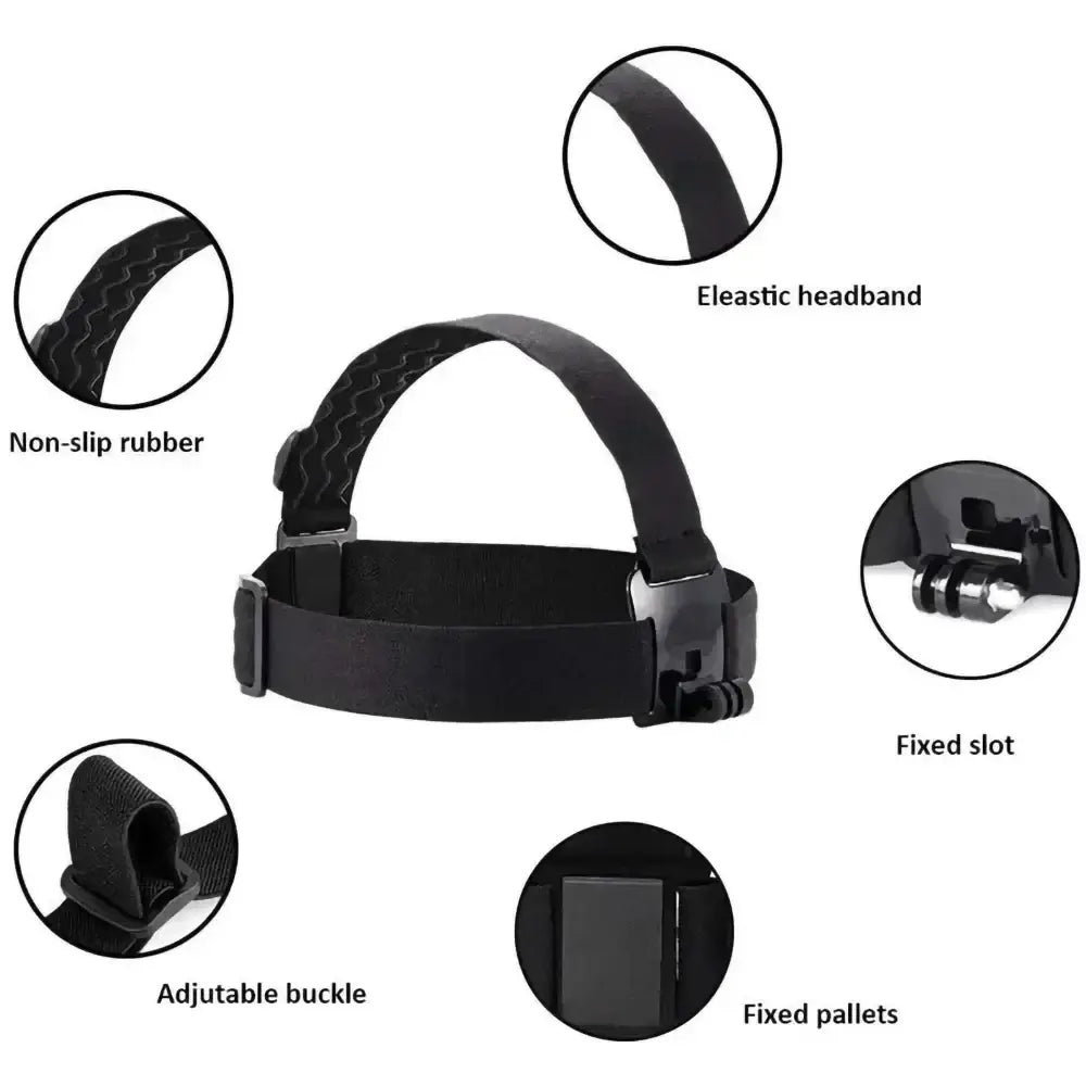 R&z - Holder POV Headband Strap for iPhone Samsung GoPro Insta360 DJI Action Camera Hands-Free Vlog Cycling Shoot