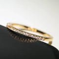 Huitan 3 Colors Simple Band Women Rings Shiny Cubic Zirconia Delicate Anniversary Gift Accessories Hot Sale Fashion