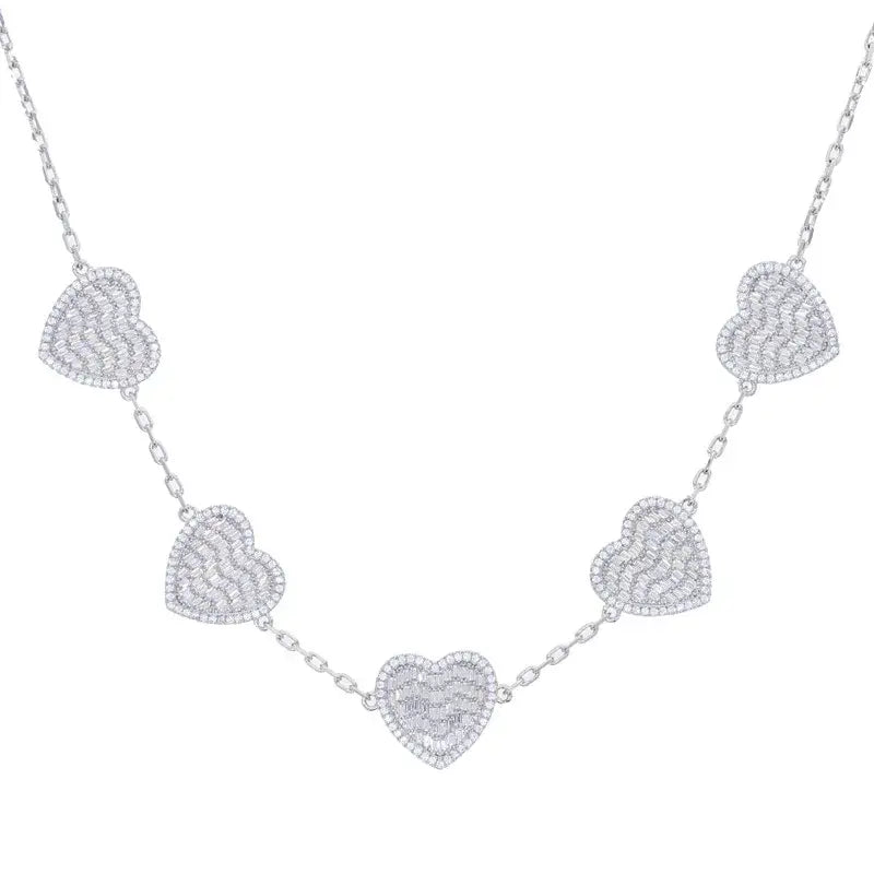 Icedminer Iced 5A Zircon Heart Necklace Cuban Chain Iced Out for Men And Women Fashion Hip Hop Jewelry Free Shipping