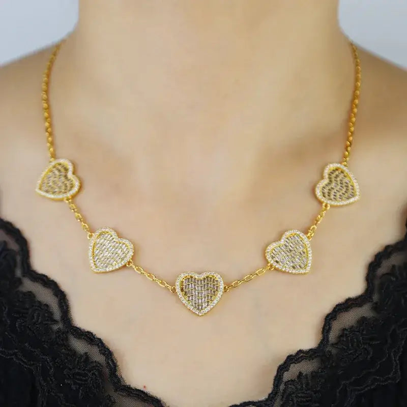 Icedminer Iced 5A Zircon Heart Necklace Cuban Chain Iced Out for Men And Women Fashion Hip Hop Jewelry Free Shipping