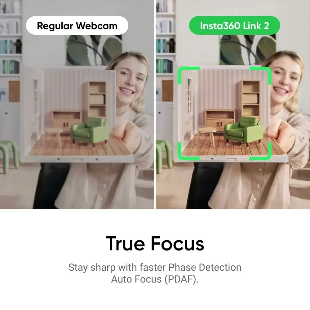 Insta360 Link 2 & Link 2C AI Smart 4K Resolution AI Noise-Canceling Tracking & Framing Smart Control True Focus