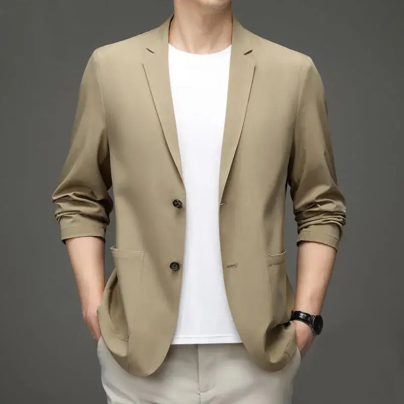 R&z - Jackets Solid Business Casual Suits Coats Male Slim Elastic Blazers Jackets Clothing 4XL - Dress Shirt