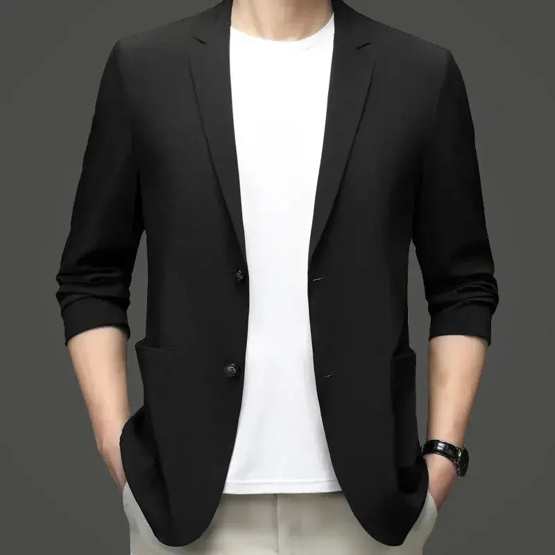 R&z - Jackets Solid Business Casual Suits Coats Male Slim Elastic Blazers Jackets Clothing 4XL - Dress Shirt