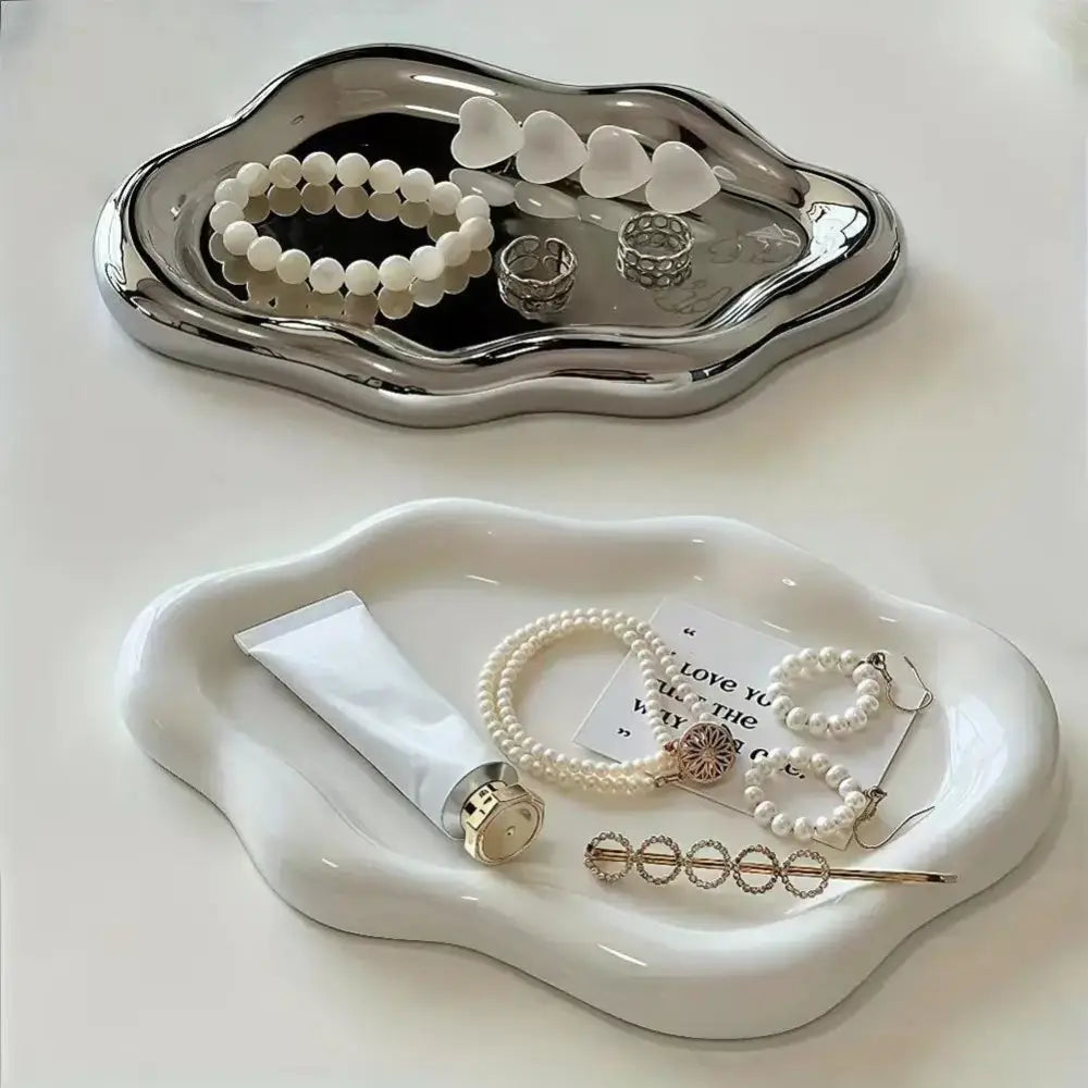 Jewelry Storage Tray Creative Cloud Shapes Plastic Trays Electroplated Jewelry Earrings Ring Display Plates Photo Props