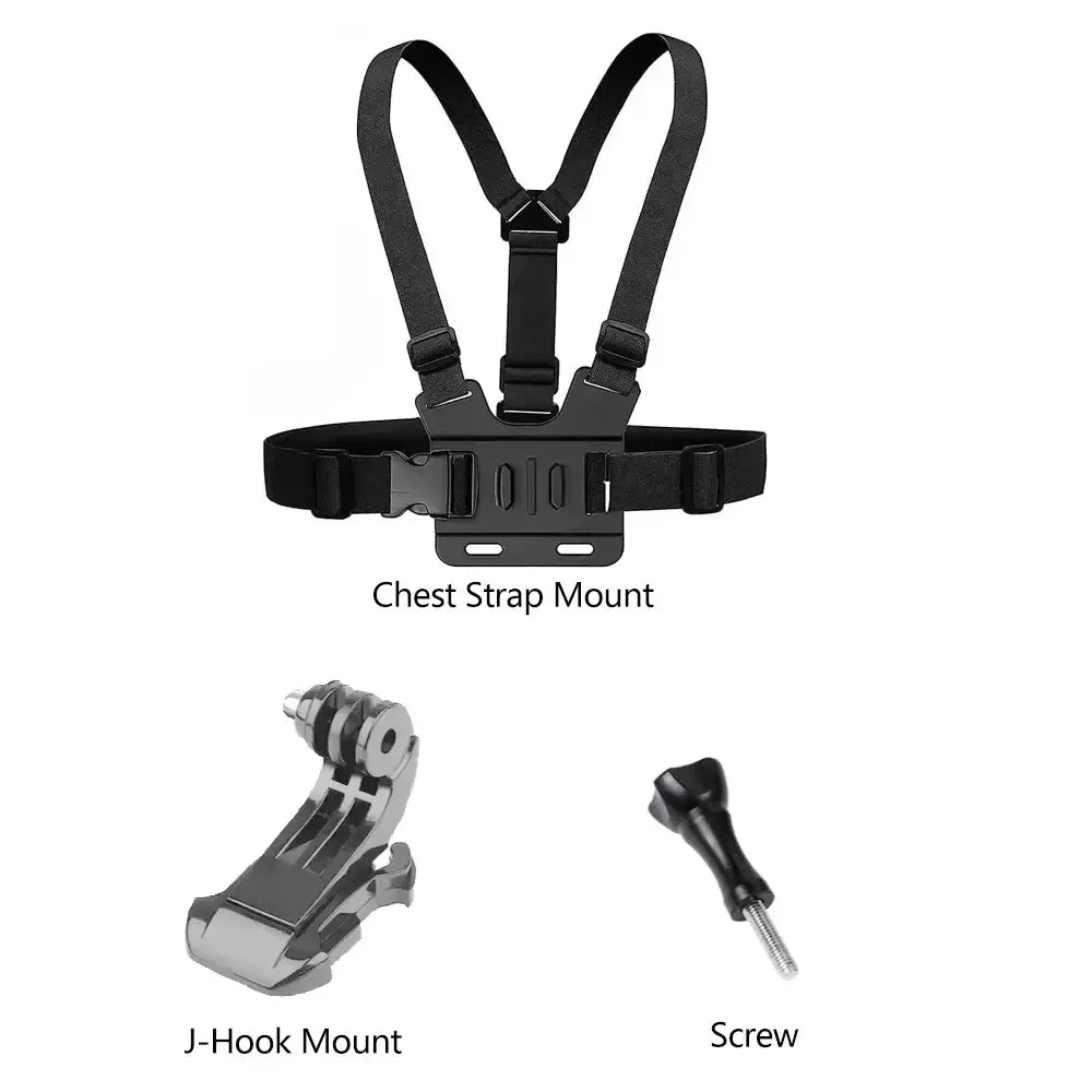 R&z - Kit Head Strap Chest Strap Mount Adjustable Holder for GoPro Phone DJI Osmo SJCAM AKASO insta360