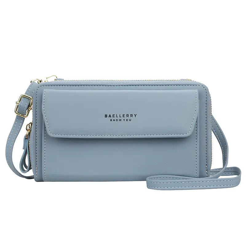 Korean Edition Ladies Long Wallet with Double Zip - Blue